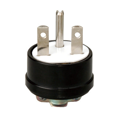 ME2593｜15A 250V 接地プラグ (黒) 15A 250V (グリップ付)