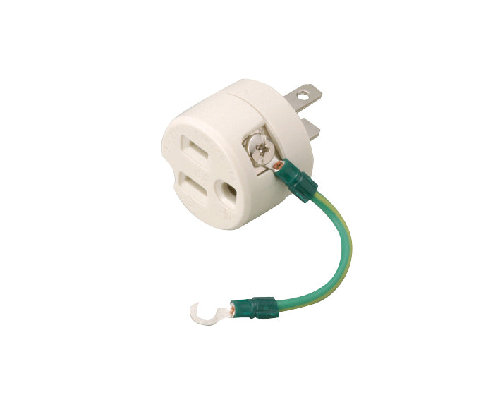 ME2900｜接地アダプター(極性付) 15A 125V