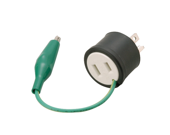 ME2942T1｜逆接地アダプター Eクリップ付 15A 125V アースクリップ付