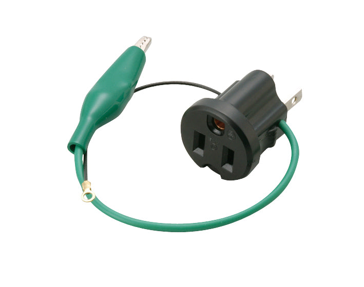ME2985T2｜接地アダプターB形 15A 125V アースクリップ/ワイヤ付
