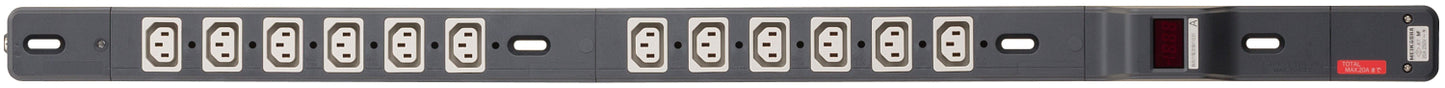 ME8679｜20A 200Vコンセントバー 20A 250V (C13×12) 電流監視装置付