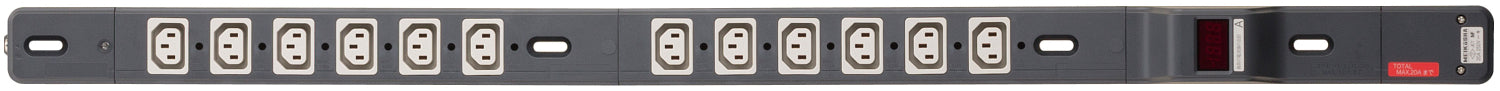 ME8679｜20A 200Vコンセントバー 20A 250V (C13×12) 電流監視装置付
