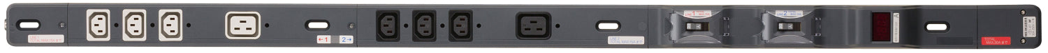 ME8819｜30A200Vコンセントバー(C13x6,C19x2) 30A 250V 20A安全ブレーカ/電流監視装置付