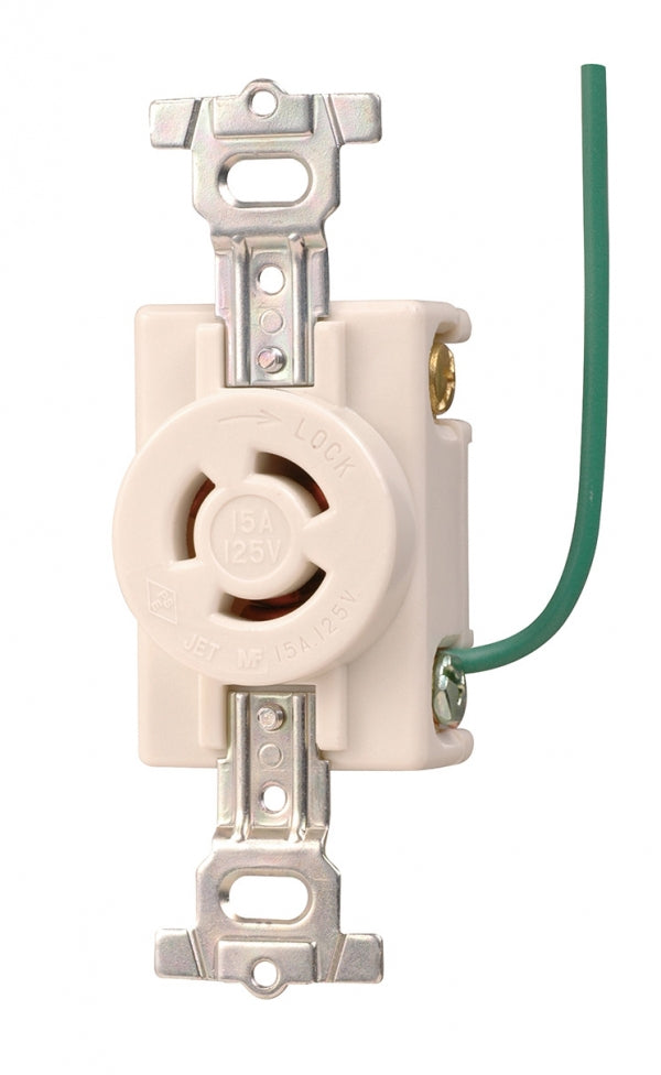 MH2872WW-1｜引掛埋込コンセント 白 接地2P15A 125V 接地リード線付