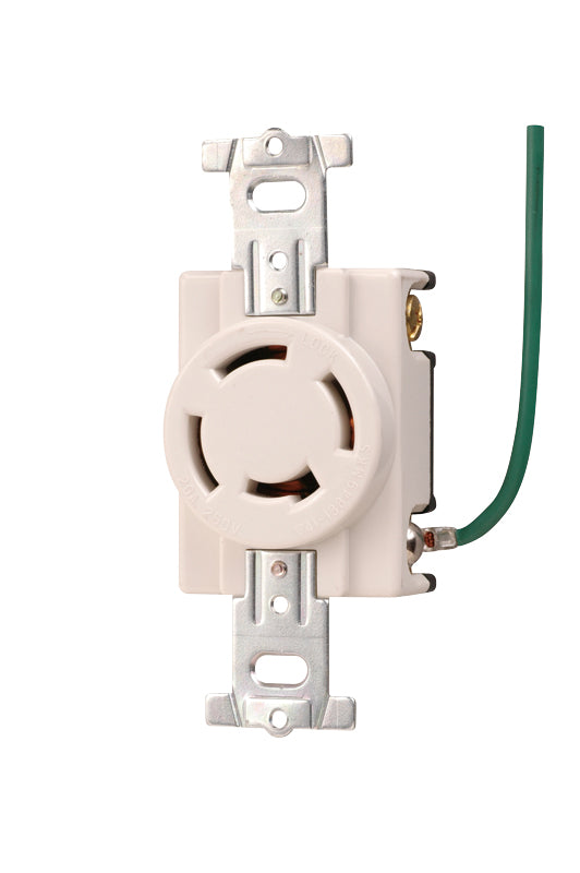 MH2876WW-1｜引掛埋込コンセント 白 接地3P20A 250V 接地リード線付