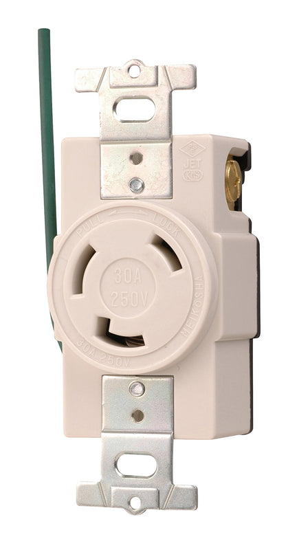 MH2878WW-1｜引掛埋込コンセント 白 接地2P30A 250V 接地リード線付 (L6-30R準拠)