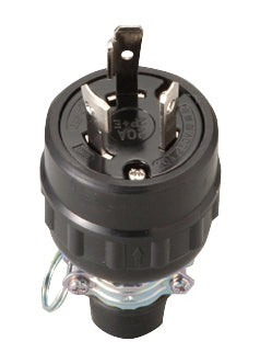 MH7038｜接地2P 20A 引掛ゴムプラグ 20A 250V (L6-20P 準拠)