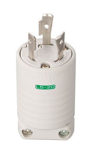 MH7152W｜接地2P 20A 引掛プラグ 白 20A 125V (L5-20P 準拠)