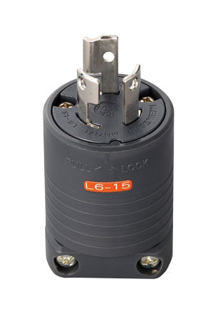 MH7171B｜接地2P 15A 引掛プラグ 黒 15A 250V (L6-15P 準拠)