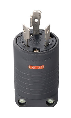 MH7172B｜接地2P 20A 引掛プラグ 黒 20A 250V (L6-20P 準拠)