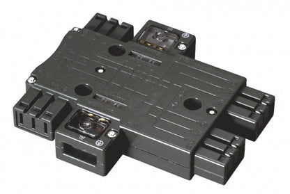 MJ2496B｜ハーネス用ジョイントボックス (黒) 20A 125V 4分岐(送り付) 結線完了表示付