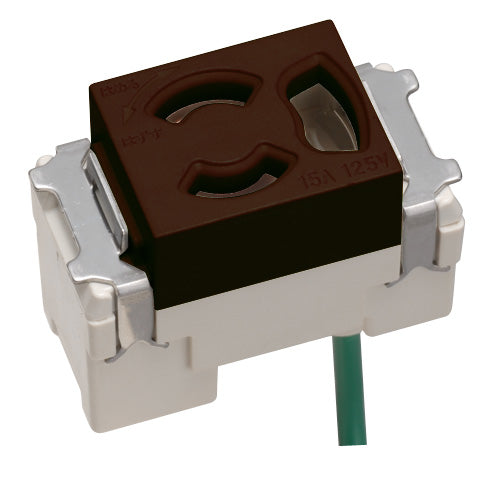 ML1249C-1｜ML抜止接地コンセント チョコ 15A 125V 送り・接地リード線付