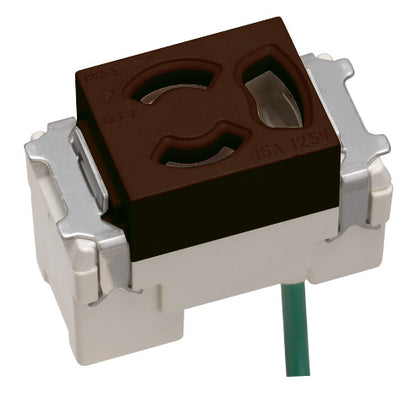 ML1249C-1｜ML抜止接地コンセント チョコ 15A 125V 送り・接地リード線付