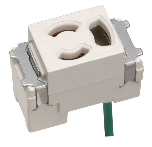 ML1249WW-1｜ML抜止接地コンセント 白 15A 125V 送り・接地リード線付