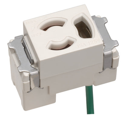 ML1249WW-1｜ML抜止接地コンセント 白 15A 125V 送り・接地リード線付