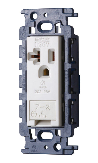 ML1255W-C｜ML125V 接地コンセント 15A/20A 125V ET付(カセット)