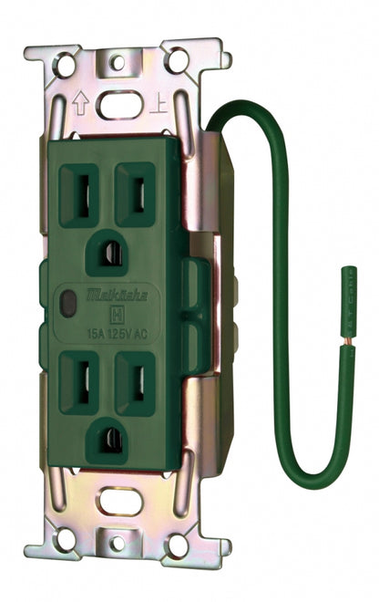 ML1272T3M｜ML医用接地埋込WコンC形 15A 125V 表示ランプ付 緑