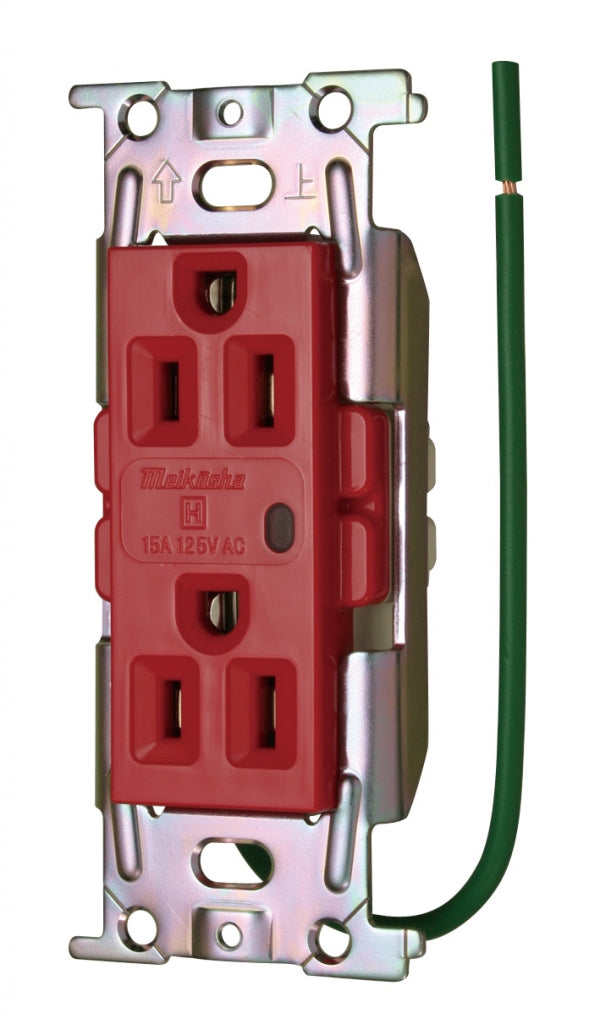 ML1272T4R｜ML医用接地埋込WコンC形 15A 125V 表示ランプ付 赤 Sタイプ