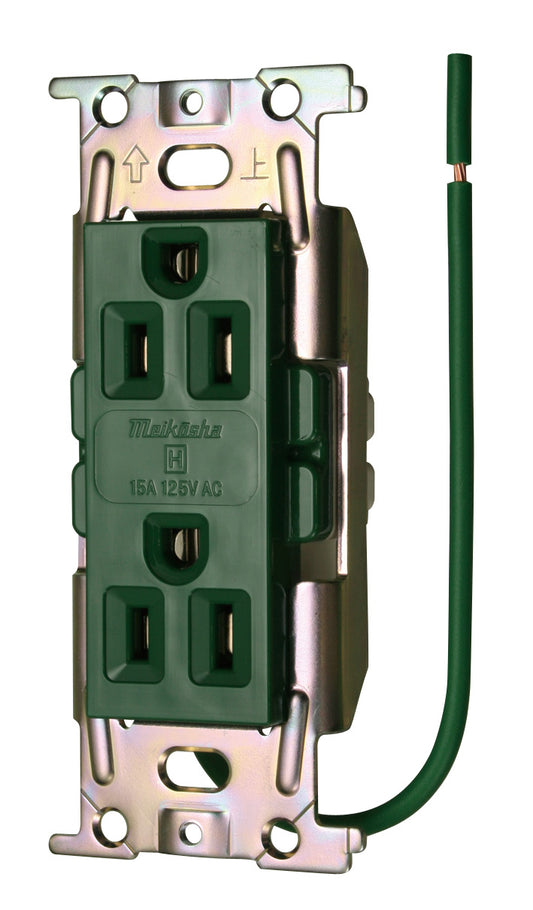 ML1282T4M｜ML医用接地埋込WコンC形 15A 125V 緑 Sタイプ