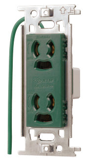 ML1283M-1｜ML抜止接地Wコン 緑 15A 125V 接地リード線付