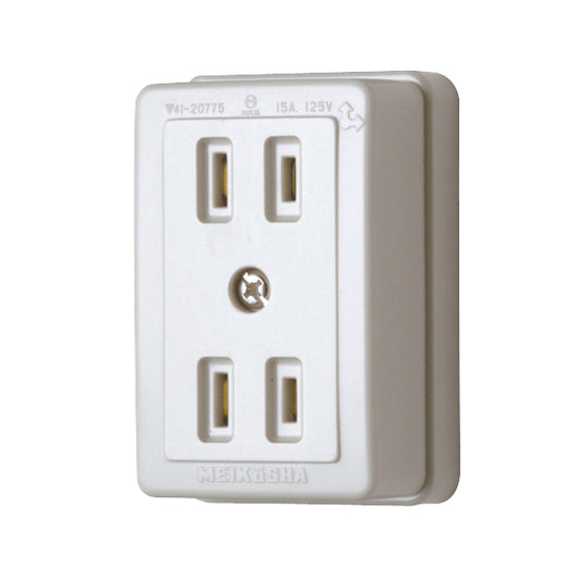 MR2741W｜Wコンセント(白) 15A 125V (送り端子付)