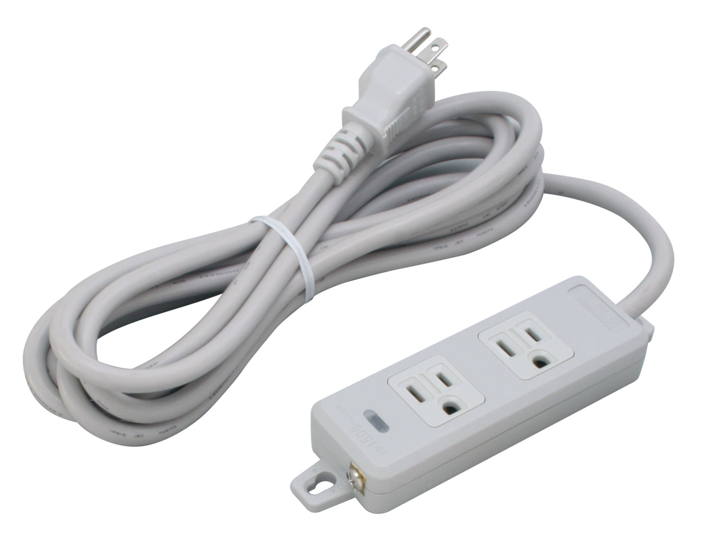 MR7702TJ3｜横形OA用接地タップ2個口 VCTF3m 15A 125V ランプ、マグネット付 接地プラグ付