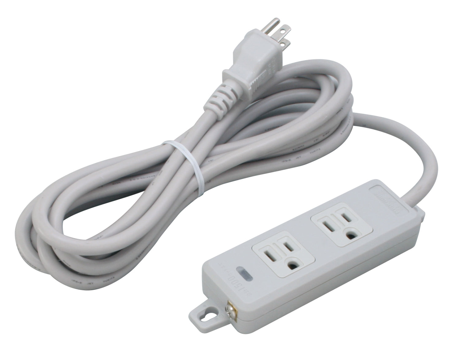 MR7702TJ3｜横形OA用接地タップ2個口 VCTF3m 15A 125V ランプ、マグネット付 接地プラグ付