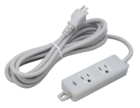 MR7702TJ3｜横形OA用接地タップ2個口 VCTF3m 15A 125V ランプ、マグネット付 接地プラグ付