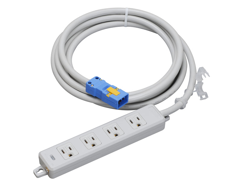 MR7704NT3｜横形OA用接地タップ4個口 VCT3m 15A 125V ランプ、マグネット付 ハーネスプラグ付