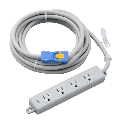 MR7704NT5｜横形OA用接地タップ4個口 VCT5m 15A 125V ランプ、マグネット付 ハーネスプラグ付