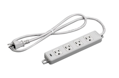 MR7704TJ1｜横形OA用接地タップ4個口 VCTF1m 15A 125V ランプ、マグネット付 接地プラグ付
