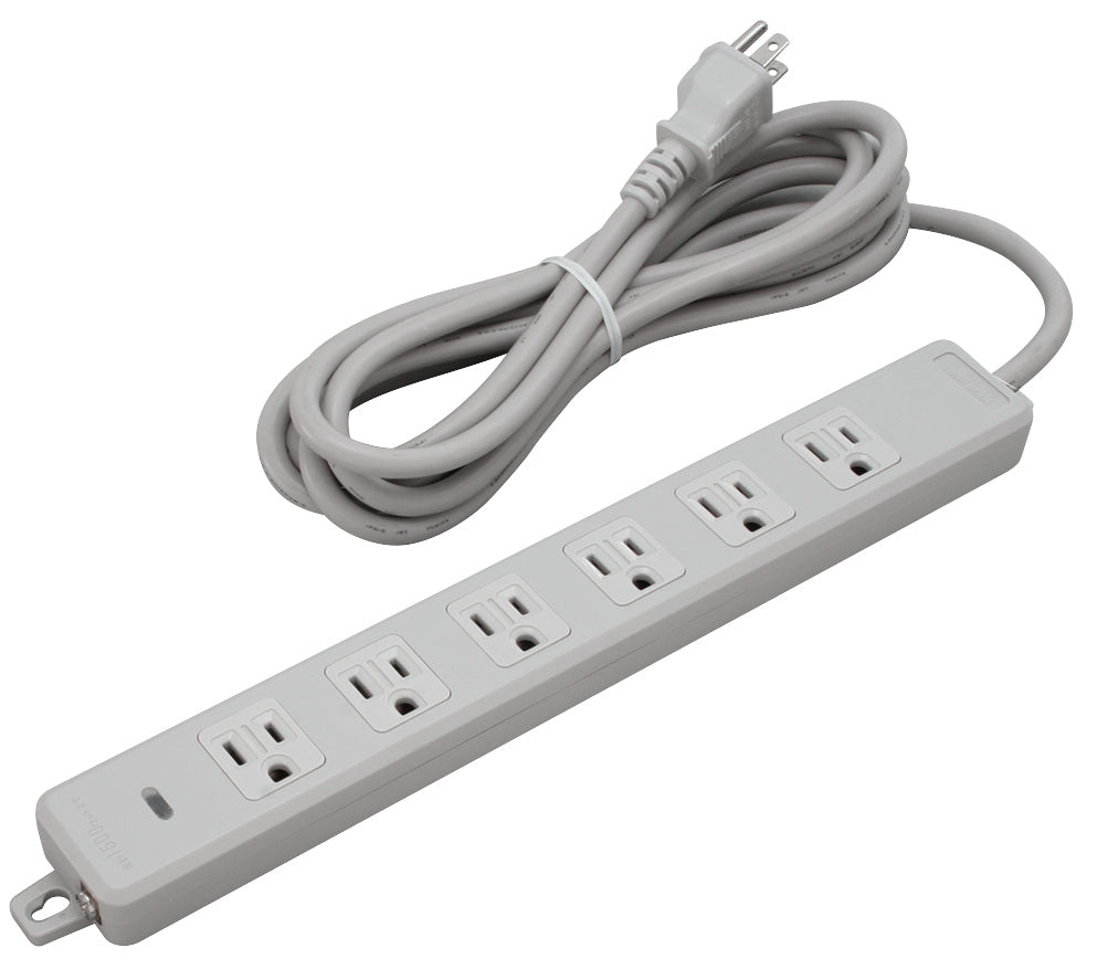 MR7706TJ3｜横形OA用接地タップ6個口 VCTF3m 15A 125V ランプ、マグネット付 接地プラグ付