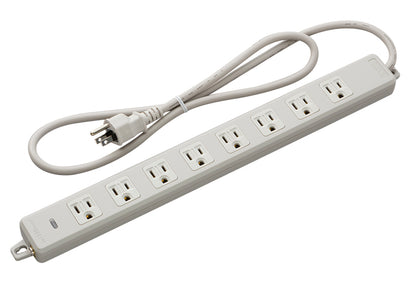 MR7708TJ1｜横形OA用接地タップ8個口 VCTF1m 15A 125V ランプ、マグネット付 接地プラグ付