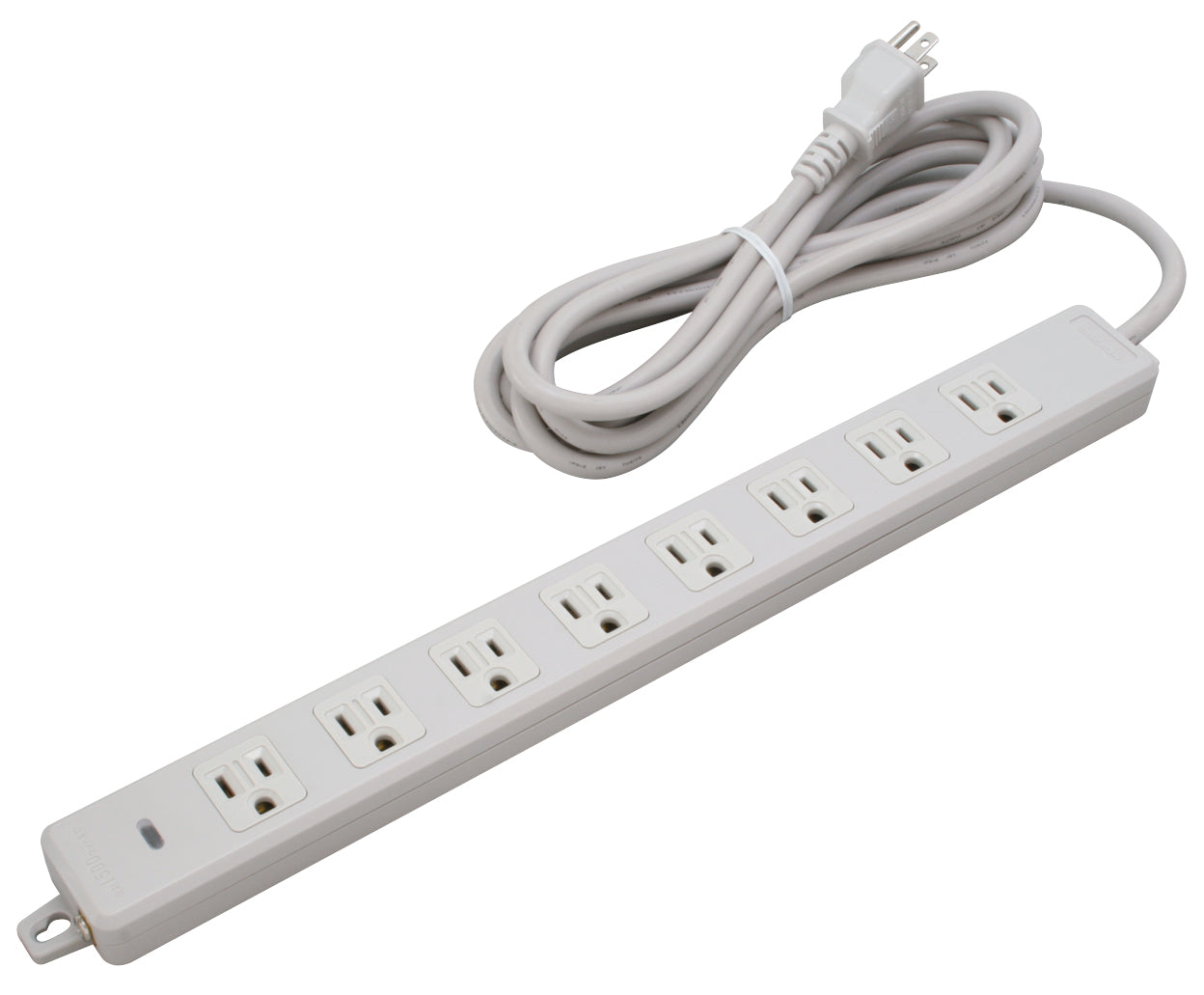 MR7708TJ3｜横形OA用接地タップ8個口 VCTF3m 15A 125V ランプ、マグネット付 接地プラグ付