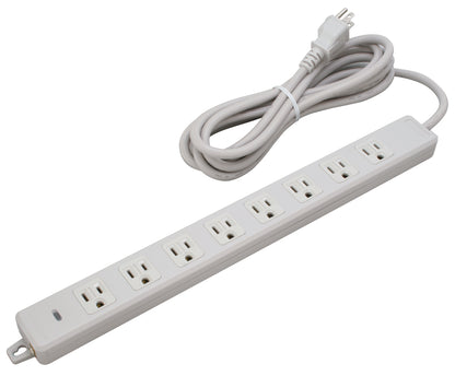 MR7708TJ3｜横形OA用接地タップ8個口 VCTF3m 15A 125V ランプ、マグネット付 接地プラグ付