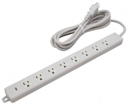 MR7708TJ3｜横形OA用接地タップ8個口 VCTF3m 15A 125V ランプ、マグネット付 接地プラグ付