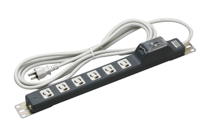 MR7832TJ3｜6個ロ抜止接地コンセント 15A 125V 15A安全ブレーカ付 ラック縦タイプ(縦横兼用金具) ランプ付 VCTF3m接地プラグ付