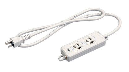 MR7902TJ1｜横形OA用抜止接地タップ2個口 VCTF1m 15A 125V ランプ、マグネット付 接地プラグ付