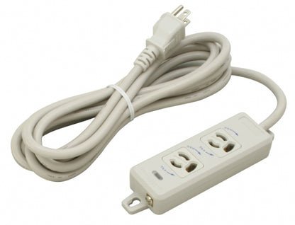 MR7902TJ3｜横形OA用抜止接地タップ2個口 15A 125V ランプ、マグネット付 VCTF3m接地プラグ付