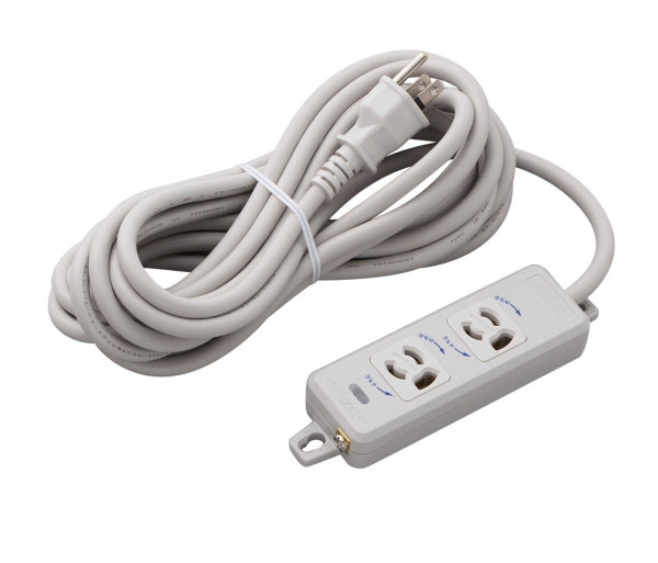 MR7902TJ5｜横形OA用抜止接地タップ2個口 15A 125V ランプ、マグネット付 VCTF5m接地プラグ付