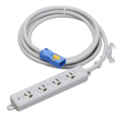 MR7904NT3｜横形OA用抜止接地タップ4個口 15A 125V ランプ、マグネット付 VCT3mハーネスプラグ付