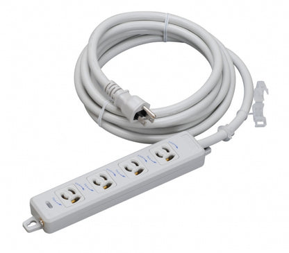 MR7904TJ3｜横形OA用抜止接地タップ4個口 15A 125V ランプ、マグネット付 VCTF3m接地プラグ付