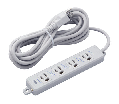 MR7904TJ5｜横形OA用抜止接地タップ4個口 15A 125V ランプ、マグネット付 VCTF5m接地プラグ付