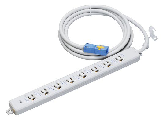 MR7908NT3｜横形OA用抜止接地タップ8個口 15A 125V ランプ、マグネット付 VCT3mハーネスプラグ付