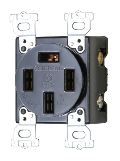 MU2815｜接地3P 30A 埋込コンセント 30A 250V (黒)