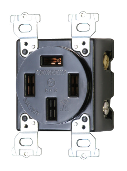 MU2815｜接地3P 30A 埋込コンセント 30A 250V (黒)