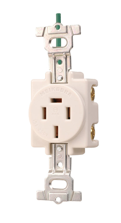 MU2818WW-1｜接地3P15A埋込コンセント 白 15A 250V 接地リード線付