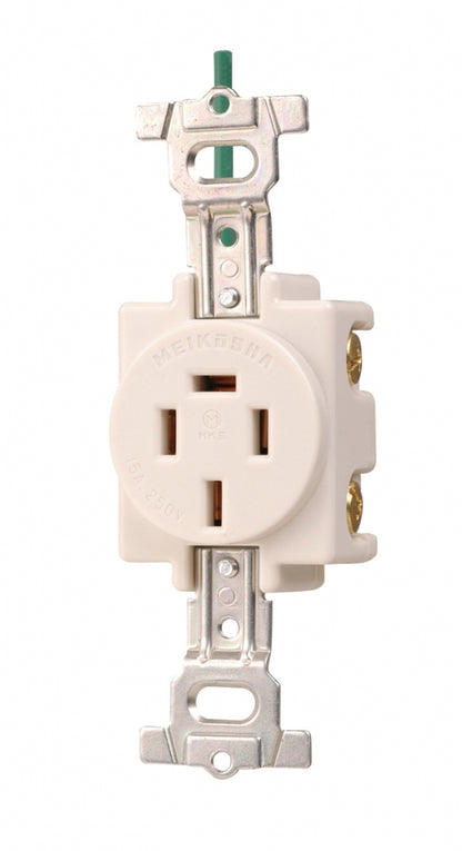MU2818WW-1｜接地3P15A埋込コンセント 白 15A 250V 接地リード線付