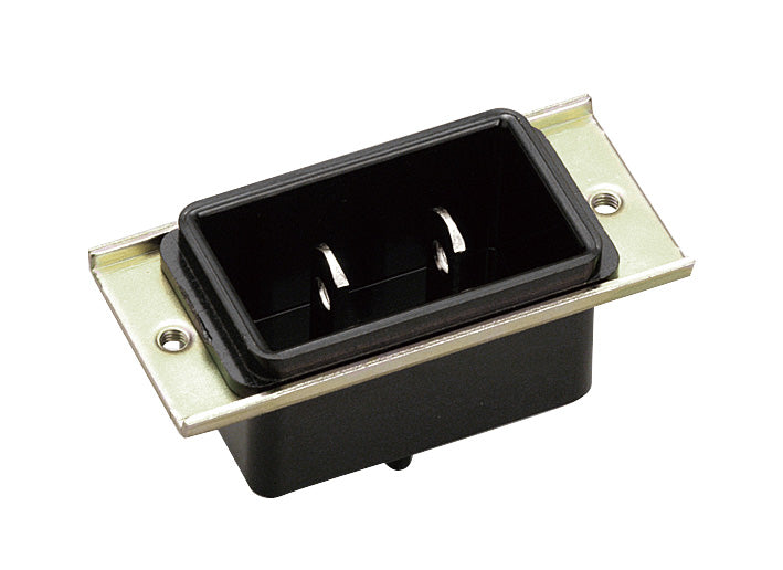 MU2928B｜2P 15A インレット (黒) 15A 125V (取付金具付)