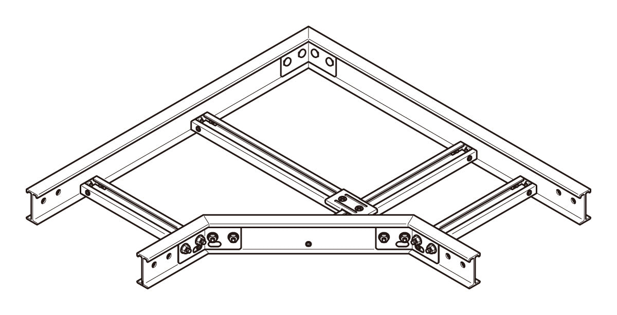 10FRLA80|外直角L形分岐ラック